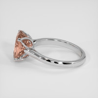 3.95 Ct. Padparadscha Sapphire Ring, 18K White Gold 4