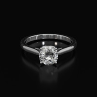 1.37 Ct. White Sapphire Ring, 18K White Gold 1