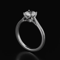 1.37 Ct. White Sapphire Ring, 18K White Gold 2