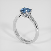0.99 Ct. Greyish Blue Sapphire Ring, 18K White Gold 2
