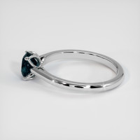 1.00 Ct. Bluish Green Sapphire Ring, 18K White Gold 4