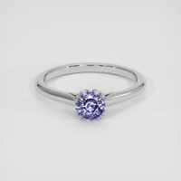 0.75 Ct. Purple Sapphire Ring, 18K White Gold 1