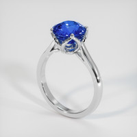 3.95 Ct. Blue Sapphire Ring, 18K White Gold 2