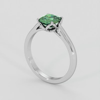 1.60 Ct. Green Sapphire Ring, 18K White Gold 2