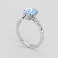 2.06 Ct. Blue Sapphire Ring, 18K White Gold 2