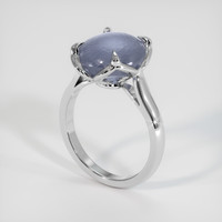 5.20 Ct. Grey Sapphire Ring, 18K White Gold 2