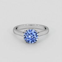 2.10 Ct. Blue Sapphire Ring, 18K White Gold 1