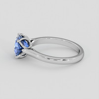 2.10 Ct. Blue Sapphire Ring, 18K White Gold 4
