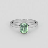 1.74 Ct. Green Sapphire Ring, 18K White Gold 1
