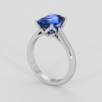 3.15 Ct. Blue Sapphire Ring, 18K White Gold 2