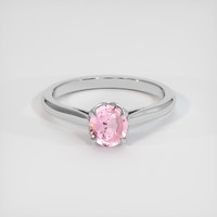0.89 Ct. Pink Sapphire Ring, 18K White Gold 1