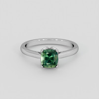 1.19 Ct. Bluish Green Sapphire Ring, 18K White Gold 1