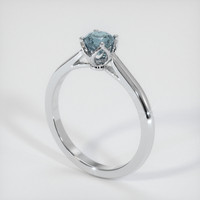 0.60 Ct. Greyish Blue Sapphire Ring, 18K White Gold 2