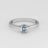0.55 Ct. Greyish Blue Sapphire Ring, 18K White Gold 1