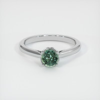 1.01 Ct. Bluish Green Sapphire Ring, 18K White Gold 1