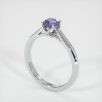 0.74 Ct. Purple Sapphire Ring, 18K White Gold 2