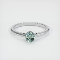 0.84 Ct. Sapphire Ring, 18K White Gold 1