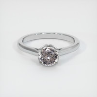 0.88 Ct. Grey Sapphire Ring, 18K White Gold 1