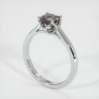 0.88 Ct. Grey Sapphire Ring, 18K White Gold 2