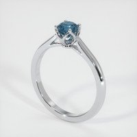 0.55 Ct. Sapphire Ring, 18K White Gold 2