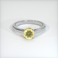 0.81 Ct. Yellow Sapphire Ring, 18K White Gold 1