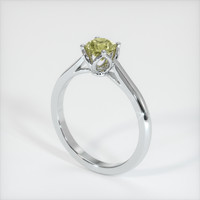 0.87 Ct. Yellow Sapphire Ring, 18K White Gold 2