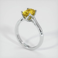 2.93 Ct. Yellow Sapphire Ring, 18K White Gold 2