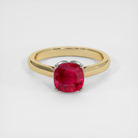 2.05 Ct. Ruby Ring, 14K White & Yellow 1