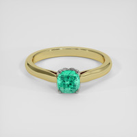 0.76 Ct. Emerald Ring, 18K White & Yellow 1