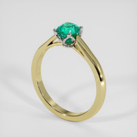 0.76 Ct. Emerald Ring, 18K White & Yellow 2