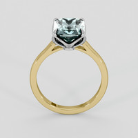 3.39 Ct. Greenish Blue Aquamarine Ring, 18K White & Yellow 3
