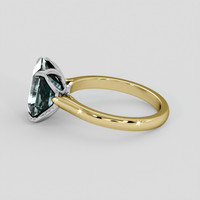 3.39 Ct. Greenish Blue Aquamarine Ring, 18K White & Yellow 4