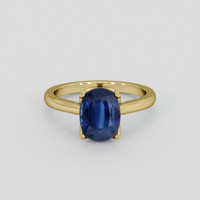 3.13 Ct. Blue Sapphire Ring, 10K Yellow Gold 1
