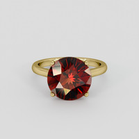 5.43 Ct. Orangish Red Garnet Ring, 10K Yellow Gold 1