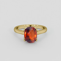 2.81 Ct. Reddish Orange Hessonite Garnet Ring, 10K Yellow Gold 1