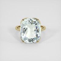 10.50 Ct. Bluish Green Aquamarine Ring, 10K Yellow Gold 1