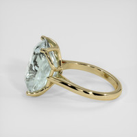 10.50 Ct. Bluish Green Aquamarine Ring, 10K Yellow Gold 4