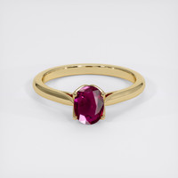 0.67 Ct. Purplish Red Ruby Ring, 10K Yellow Gold 1