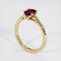 0.67 Ct. Purplish Red Ruby Ring, 10K Yellow Gold 2