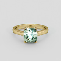2.49 Ct. Bluish Green Sapphire Ring, 10K Yellow Gold 1