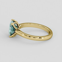 2.49 Ct. Bluish Green Sapphire Ring, 10K Yellow Gold 4