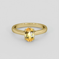 1.25 Ct. Yellowish Orange Sapphire Ring, 10K Yellow Gold 1