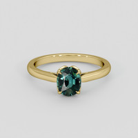1.24 Ct. Bluish Green Sapphire Ring, 10K Yellow Gold 1