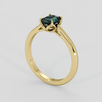 1.24 Ct. Bluish Green Sapphire Ring, 10K Yellow Gold 2