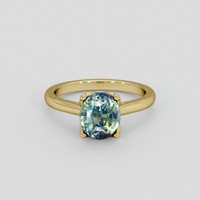 2.62 Ct. Bluish Green Sapphire Ring, 10K Yellow Gold 1