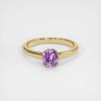 1.10 Ct. Purplish Pink Sapphire Ring, 10K Yellow Gold 1