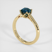 1.56 Ct. Greenish Blue Sapphire Ring, 14K Yellow Gold 2