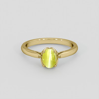 1.23 Ct. Greenish Yellow Chrysoberyl Ring, 14K Yellow Gold 1