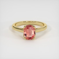 1.52 Ct. Padparadscha Sapphire Ring, 14K Yellow Gold 1