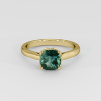1.96 Ct. Bluish Green Sapphire Ring, 14K Yellow Gold 1